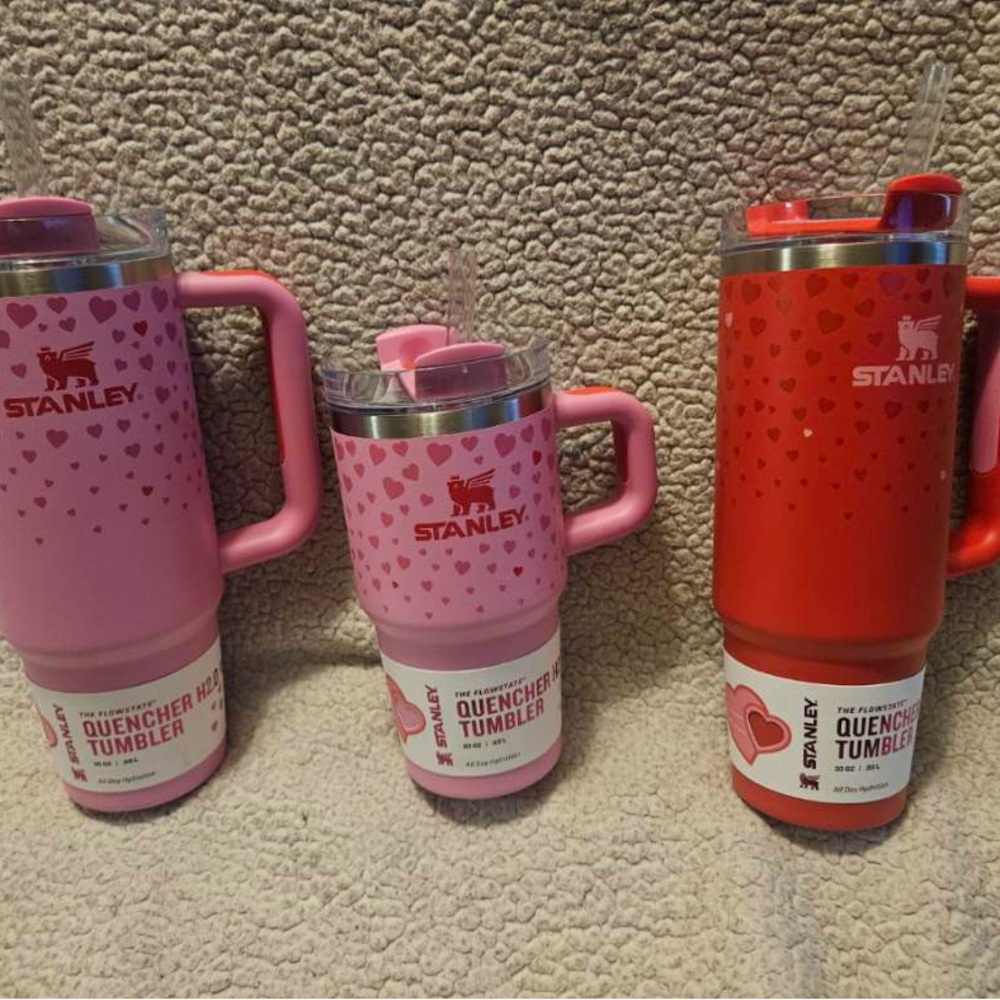 Stanley Pink and Red Heart Tumblers